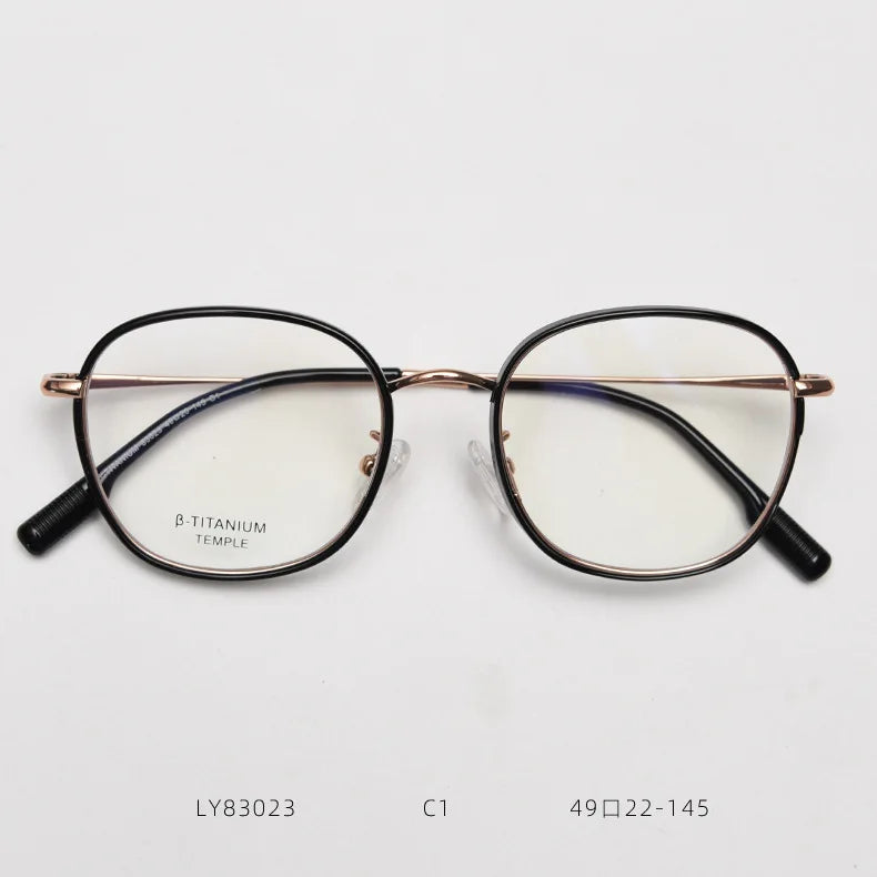Fashion Comfortable Eyeglasses Vintage Pure Titanium Luxury Eyewear Round Optical Prescription Glasses Frame Men