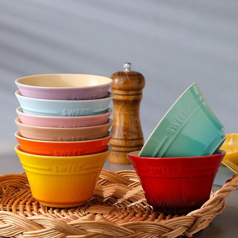 Japanese Factory Supplier Dinner Table Set Ceramic Bowl Colorful Rice Bowl Porcelain Dinnerware Restaurant Custom