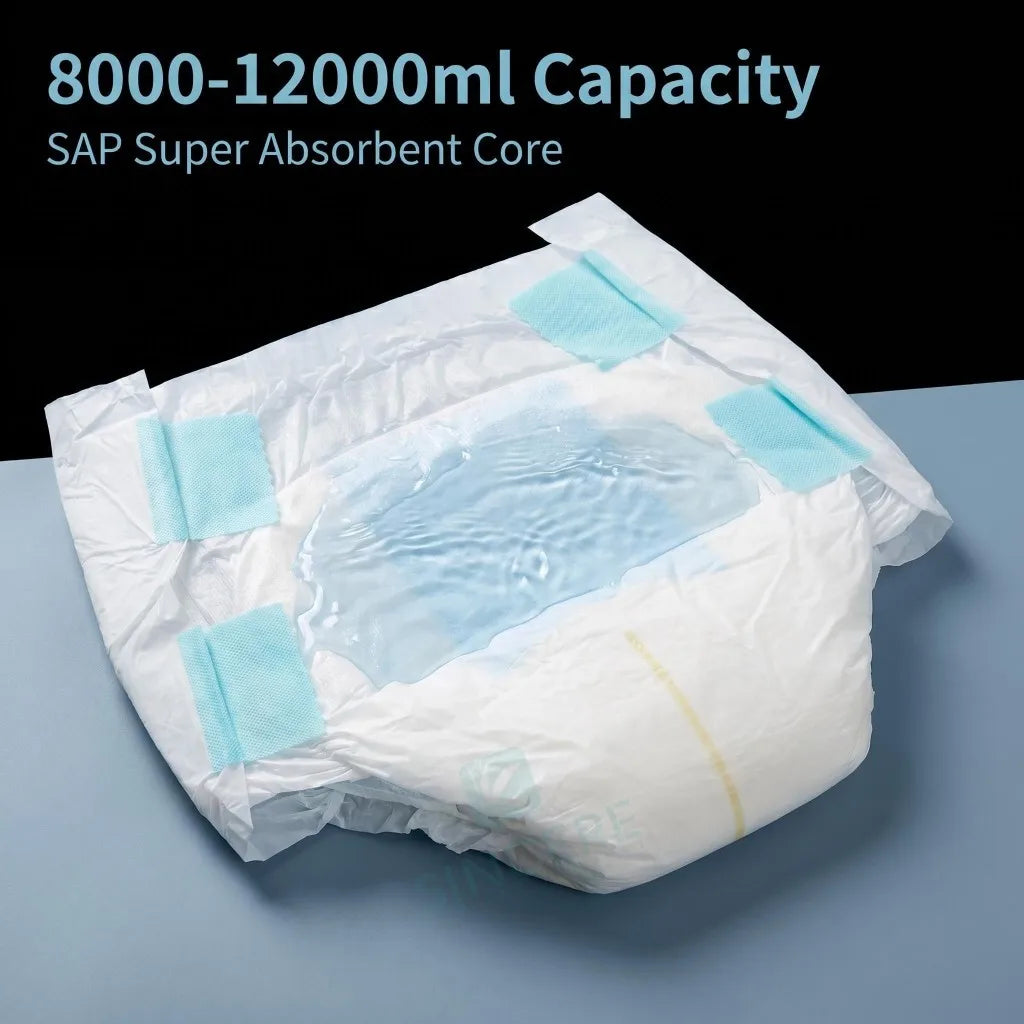 Wholesale Printed Super Dry Rash Free Disposable Diaper Adult High Absorbent Eco-friendly Leak Guard No Fluorescence Adult