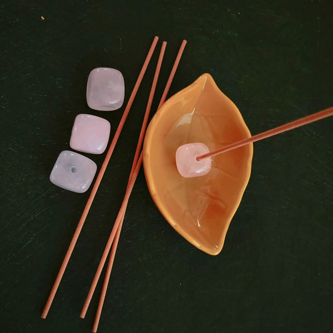 HUIYING Wholesale Rose QuartzIncense Waterfall Holder Tube Hollow From Japan