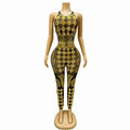 Gold Rhinestone Plus Size Bodysuit Festival Clothing Gogo Dancer Costumes Stage Performance Rompers Women Club Party Jumpsuits