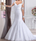 S340 2025 Wedding Gown Bride Vestido De Noiva White Backless Lace Mermaid Skirt Bridal Gowns Islamic Wedding Dress