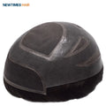 Newtimes Stock Fine Mono French Lace Front Hair Wig Men Mens Virgin Human Hair Replacement Systems PU Technique Skin Model