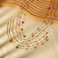 Chic Colorful Flower Choker Necklace Bracelet Anklet Set Hawaii 18k Gold Plated Cute Flower Jewelry Sets for Women Jewelry Gifts