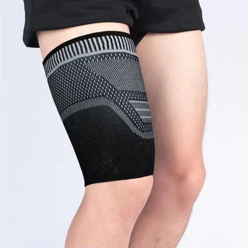 High Performance Durable High Elastic Thigh Compression Sleeves 3D Knitted Running Sport Leg Thigh Brace for Athletes