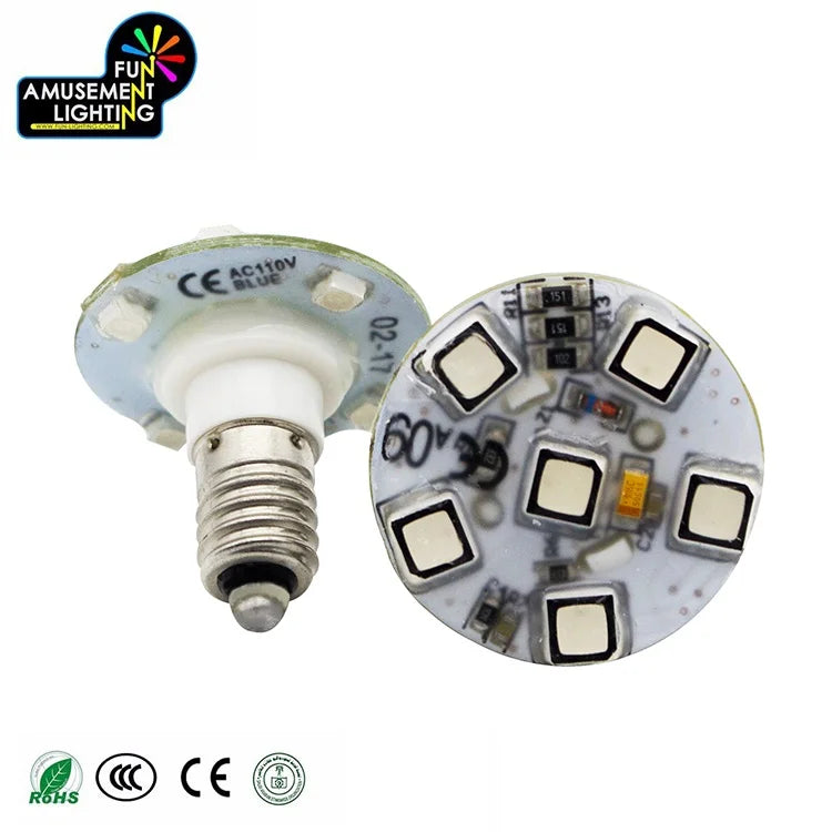 14mm E10 Base Auto Running AC24V RGB LED Pixel Point Lights Pre-Programmed 5050 IP65 360 Angle 9 LEDs for Theme Parks Plastic
