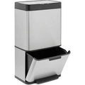 Automatic 40L Stainless Steel Trash Can Induction Type Standing Structure Sustainable 3 Container Design for Home or School
