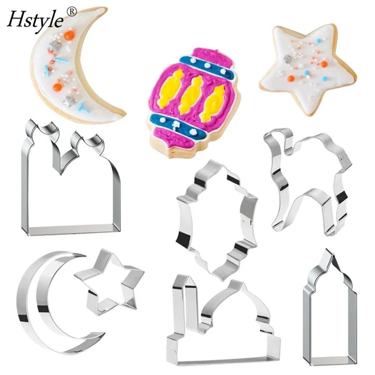 EID MUBARAK Moon Star Biscuit Mold Cookie Cutters DIY Cake Baking Tools Ramadan Mubarak Ramadan Kareem Party Home Decor SD833
