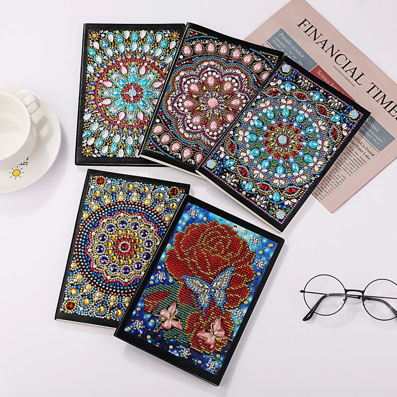 Wholesale 50 Pages Diy Special Shaped Diamond Painting Notebook Flower Rose Diamond Embroidery Cross Stitch Diary Book