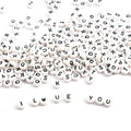 4x7mm 100pcs Per Bag DIY Jewelry Accessories Acrylic Lucite Plastic White English A-Z Round Flat Alphabet Letter Beads