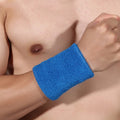 OEM Solid Color Knitting Polyester Cotton Spandex Fitness Sports Sweating Absorb Wrist Band Breathable Towel Wristband Sweatband