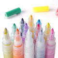 Aiye 9112A 24 Color Set of 12 Acrylic Paint Markers 0.7mm Medium Tip Permanent Ink Fine Point Dual-Sided Writing