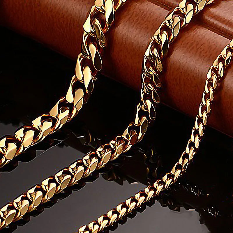 European American Trend Six-Sided Grinding Stainless Steel Necklace for  Women Fashion Domineering Cuban Chain Inspired Hip-Hop