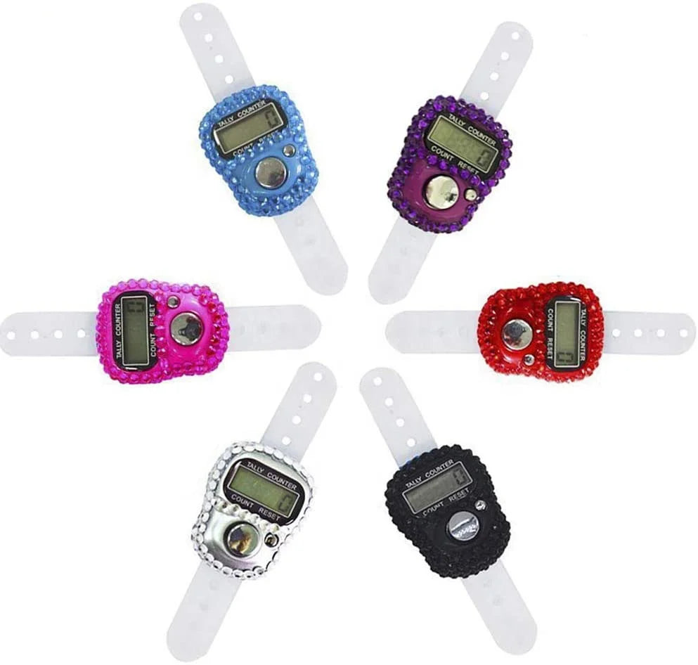 Finger Counters - 5 Digital LED Electronic Finger Counter Mechanical Manual Clicker Number Lap Tracker Tally Counter