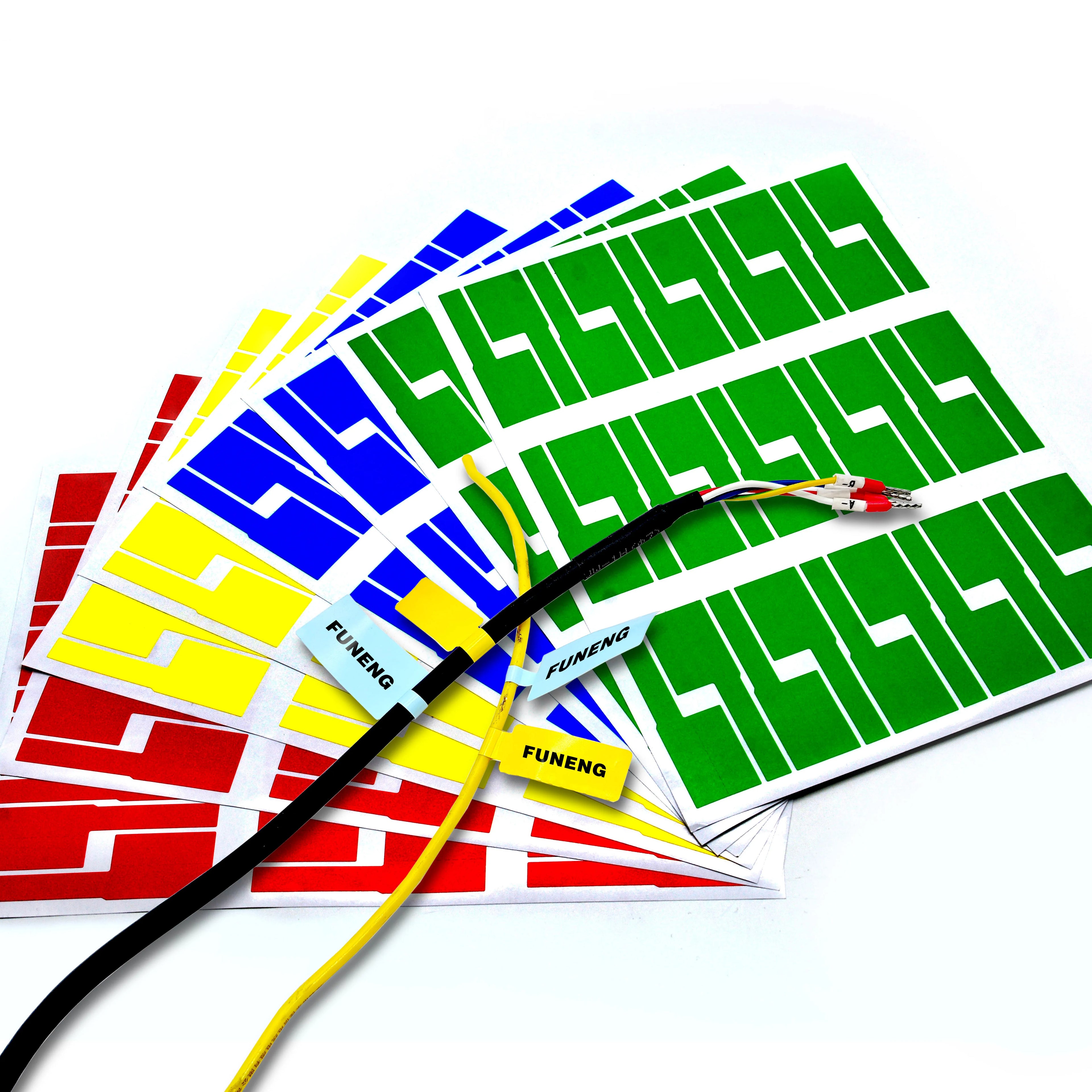 A4 Cable Label P-Type Power Supply Blank Color Network Cable Sticker for Custom Printing
