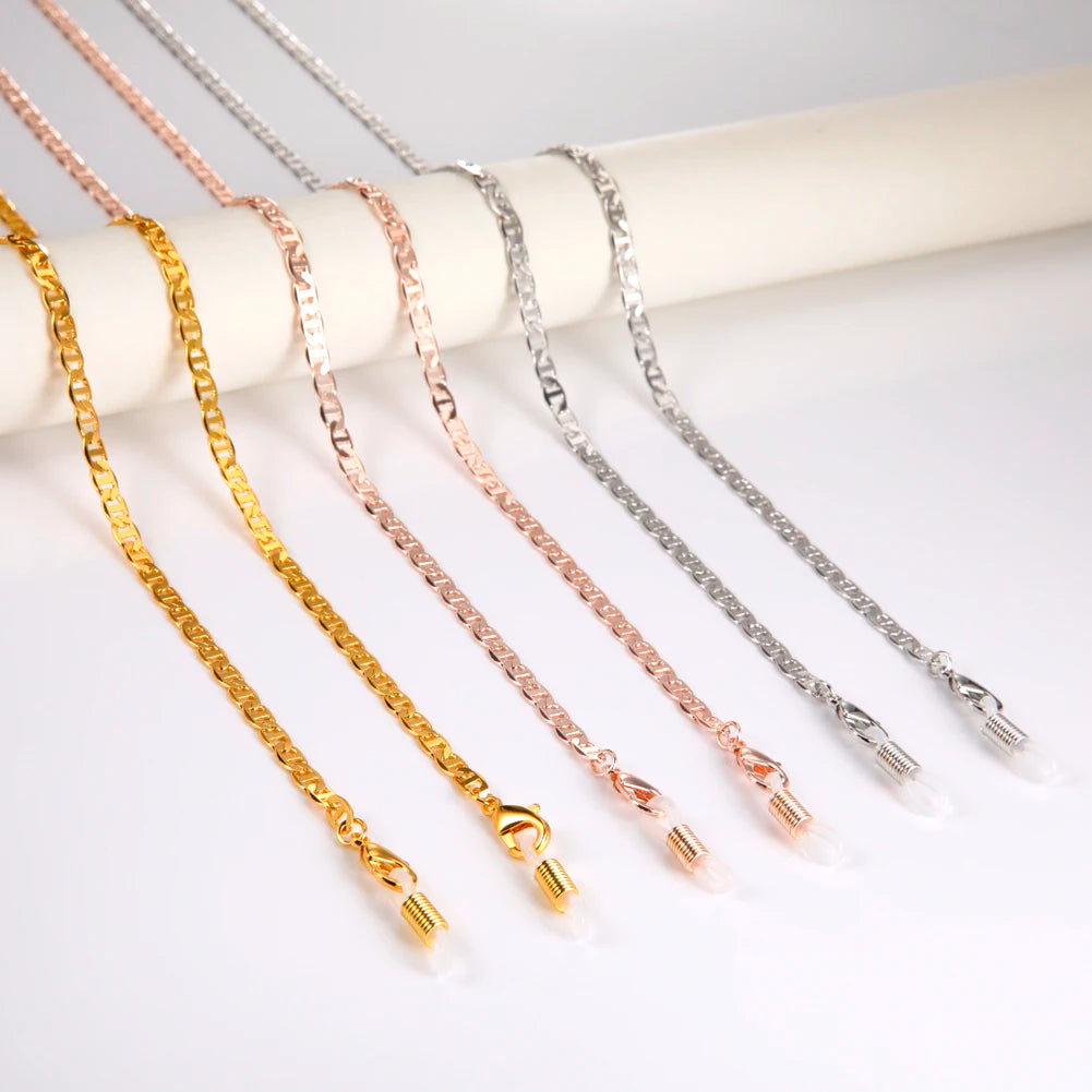 New Metal Holder Chain for Facemask Women Men Reading Glasses Chains Lanyards Gold Color Sunglasses Cord Neck Strap Rope