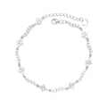 Yaeno Fine Jewelry Fancy Link Chain Flower Bracelet Real Silver 925 CZ Bracelet for Women