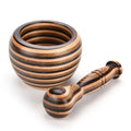 Natural Pakka Wood Spice Pepper Crusher Herbs Grinder Garlic Wooden Mortar and Pestle Set
