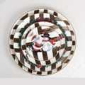 Plate Christmas Holiday Party Snowman Printed Ceramic Dinnerware Set