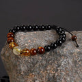 8mm Citrine Obsidian Adjustable Natural Stone Bracelet for Women S289