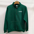 450GSM Fleece Cotton Blank Thick Heavy Weight Oversized Custom Print Logo Men's 1/4 Zipper Hoodies and Jackets for Men and Women