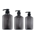 High-End Gentleman Style for Clear Grey Square Shape Lotion Bottle/Shampoo Conditioner Bottle 250ml/350ml/500ml Pump Sprayer