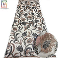 New Design Mesh Gauze Bead Sequin Embroidery Cloth Luxury European Style Rose Gold Bridal Beads Lace Tulle Fabrics