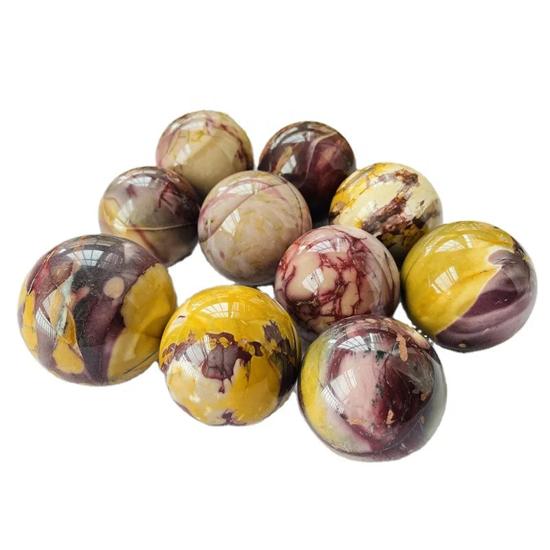 Natural Gemstone Ball Healing Quartz Crystal Sphere Mookaite Jasper Sphere for Decoration