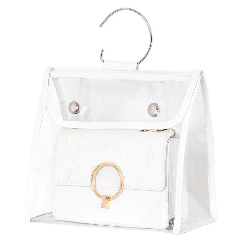 Factory Sale PVC Transparent Zipper Hanging Storage Bag Clear Purse Handbag Closet Storage Organizer Dust Bags
