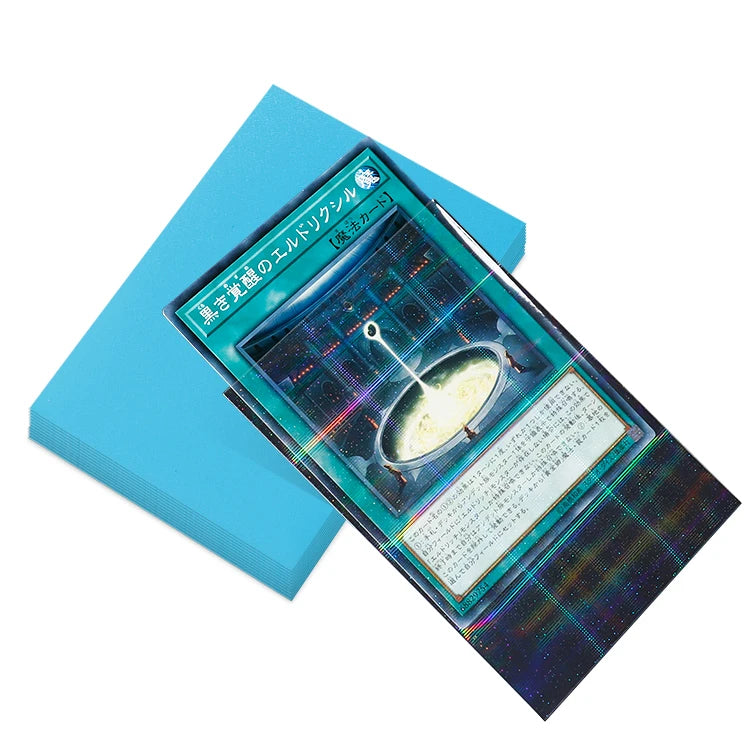 600pcs Black Inner Sky Blue Outer Matte Back Hologram Prismatic Card Sleeves PP Material Heat Seal Handle HOLOGRAPHIC DEFENDER