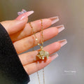 Collana Di Elefante Gold Plated Rhinestone Insert Zircon Collana Di Cristallo Elephant Pendant Necklace