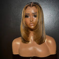 13*6 HD Orange Highlight 13*4 Full Lace Frontal Human Hair Glueless 9*6 Short Bob Wig 99j Bone Straight Vietnamese Ombre Brown