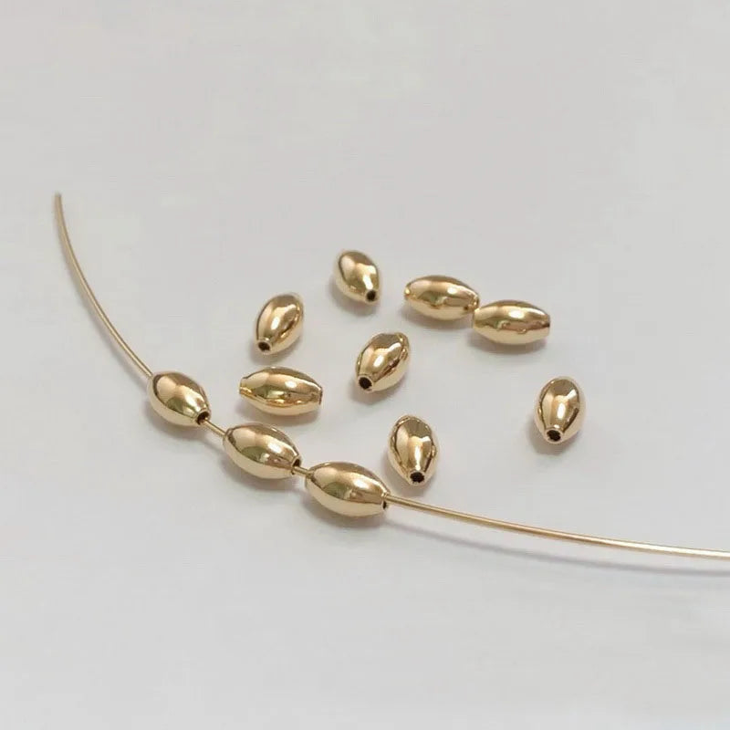 GF045 Wholesale 14K Gold Filled Bead Ovals Gold Spacer Beads for Jewelry Making