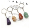 Fashion Jewelry Raw Crystal Reki Healing Stone Keychain Handbag Carved Stone Craft Car Bag Decoration Accessories Key Chain
