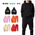 Unisex Men's 100% Cotton Sporty Training Tracksuit Set Autumn Jogging Hoodies with Printed Pattern Woven Weave Quick Dry Fleece