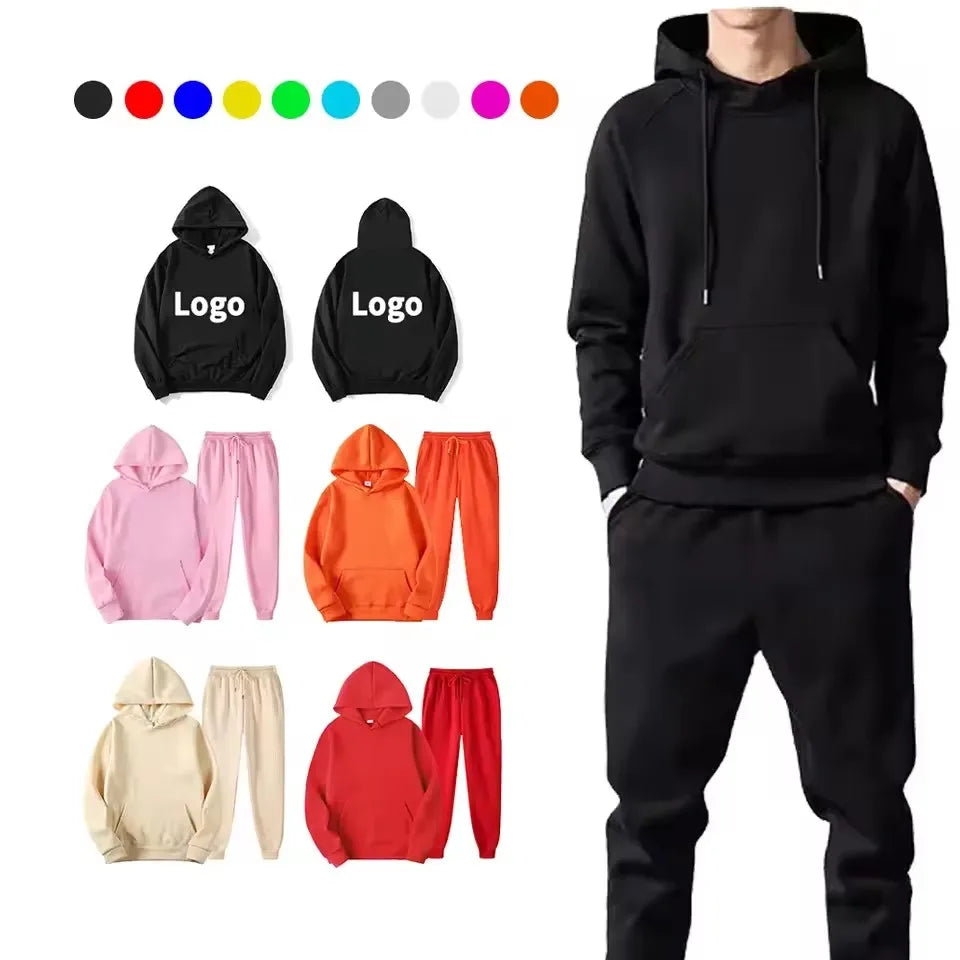 Unisex Men's 100% Cotton Sporty Training Tracksuit Set Autumn Jogging Hoodies with Printed Pattern Woven Weave Quick Dry Fleece