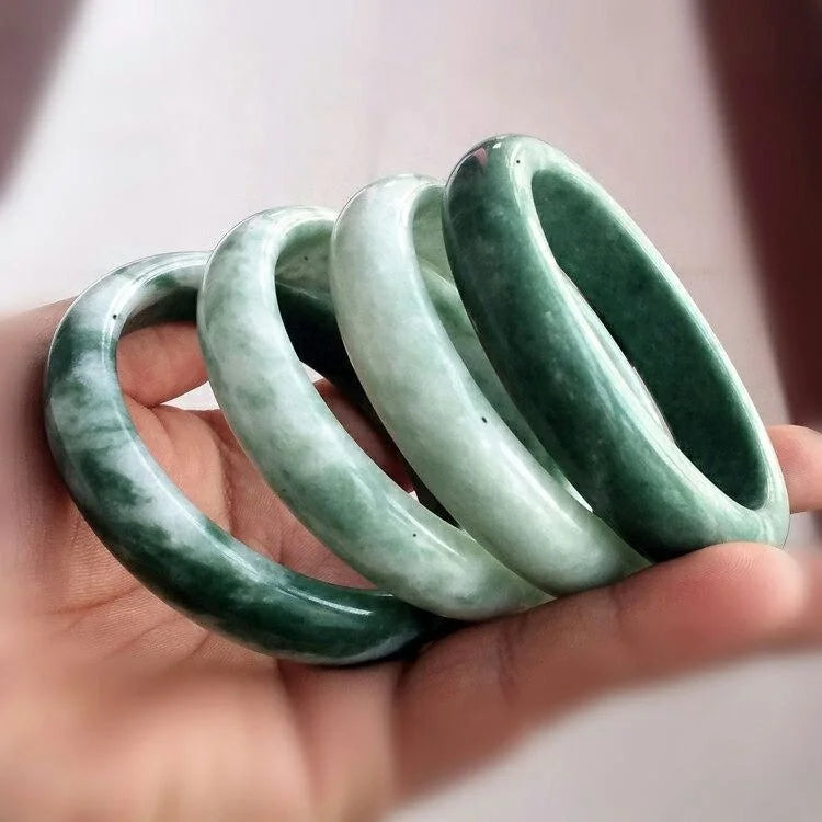 Certificate 60mm Grade a 100% Natural Green Guizhou Jade Bangle Bracelet Chinese Dark Green Hand Carved Wide Jade Bracelet