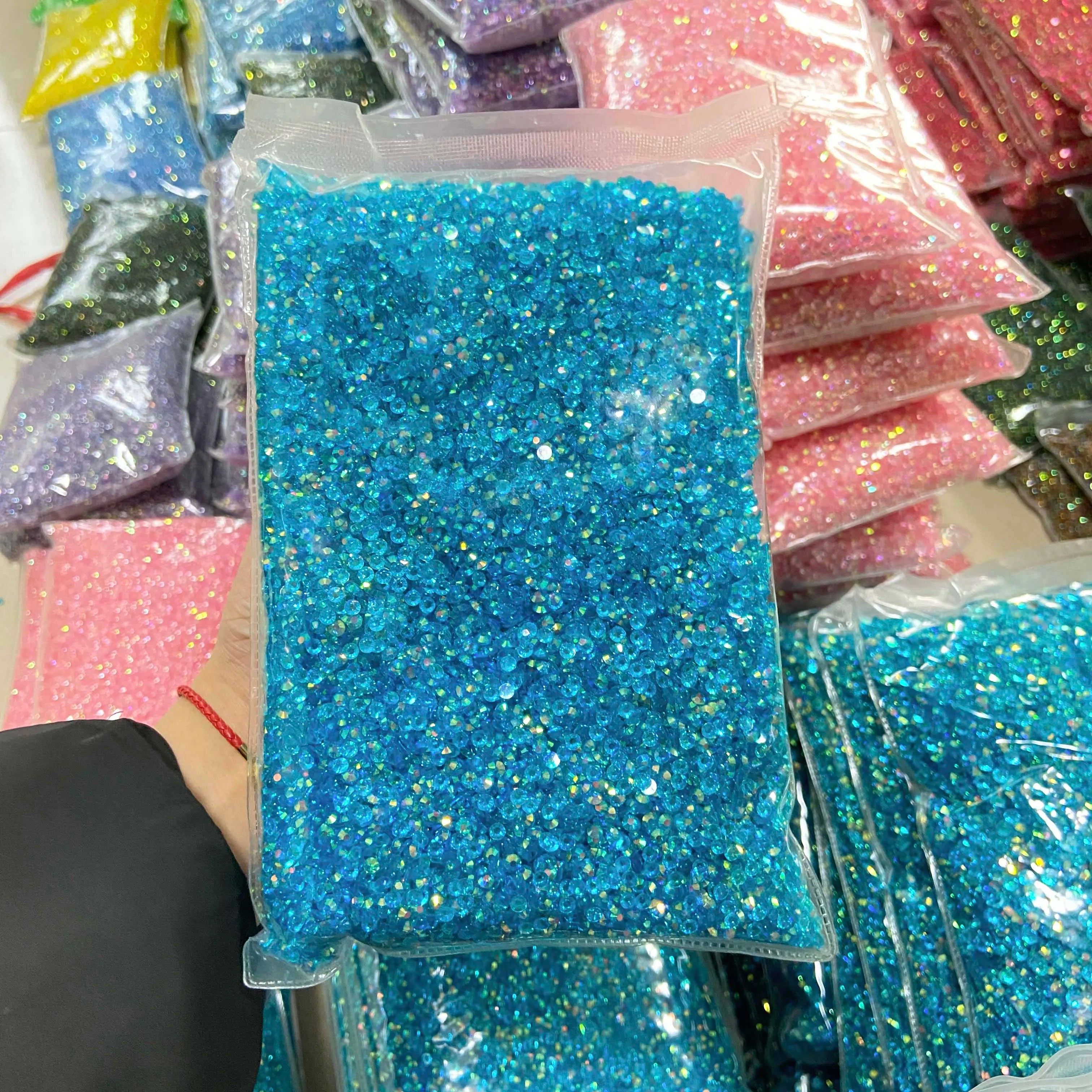 Xulin Accept Mixed Colors Size Crystal Candy Color Stone Flat Back Transparent Resin Rhinestones for Diy Nail Bags Art Crafts