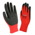 13G Red Polyester Glove with Crinkle Latex Palm Rubber Coated Safety Work Glove for Construction Great Grip Latex Coated Glove