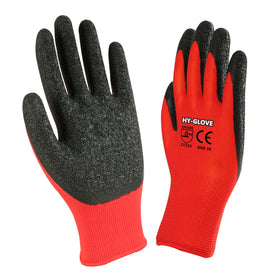 Wholesale 13G Red Polyester Crinkle Latex Palm Rubber Coated Glove Anti Slip Abrasion Resistant Construction Latex Coated Glove