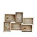 6 Inch 6 Grid Combined Wooden Photo Frame / Antique American Wind Hanging Wall Decoration / Photo Wall