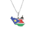 African Countries Gold Stainless Steel Clavicle Chain South Sudan Map Necklace