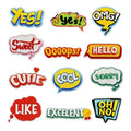 Iron on Embroidery Colorful Englise Words  Nice Yes Oops   Patch for Kids Clothes Hat Decoration Gift