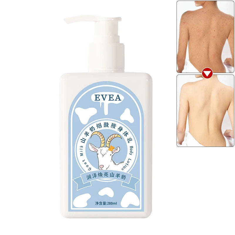 Private Label Goat Milk Softening Moisturizing Body Lotion Brightening Whitening Niacinamide Body Cream