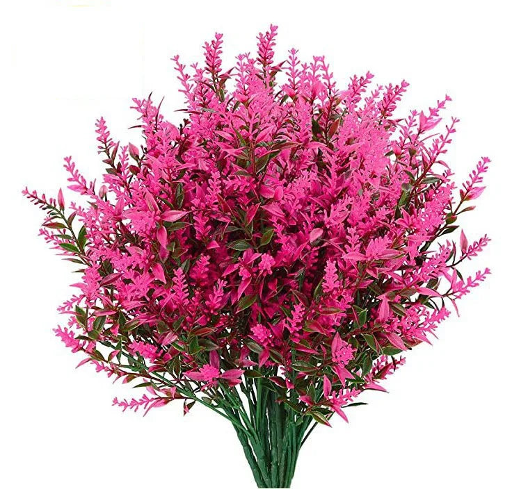 O-X366 Wholesale Outdoor Decorations Cheap Plastic Lavender Flowers Bunches Popular 5 Forks Artificial Lavender Flowers