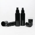 Refillable 50ml 100ml 120ml Luxury Black Cosmetic Mist Spray Bottle Round Plastic Perfume Bottle with Sprayer Packaging