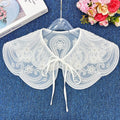 Children's Coat Collar with White Flowers Garment Accessories