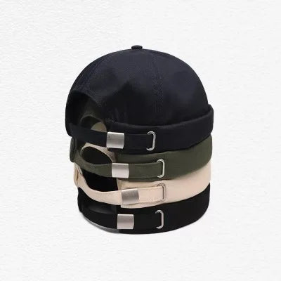Unisex Retro Cotton Brimless Adjustable Docker Hat Beanies No Visor Hat Sailor Hat Landlord Cap Custom Logo