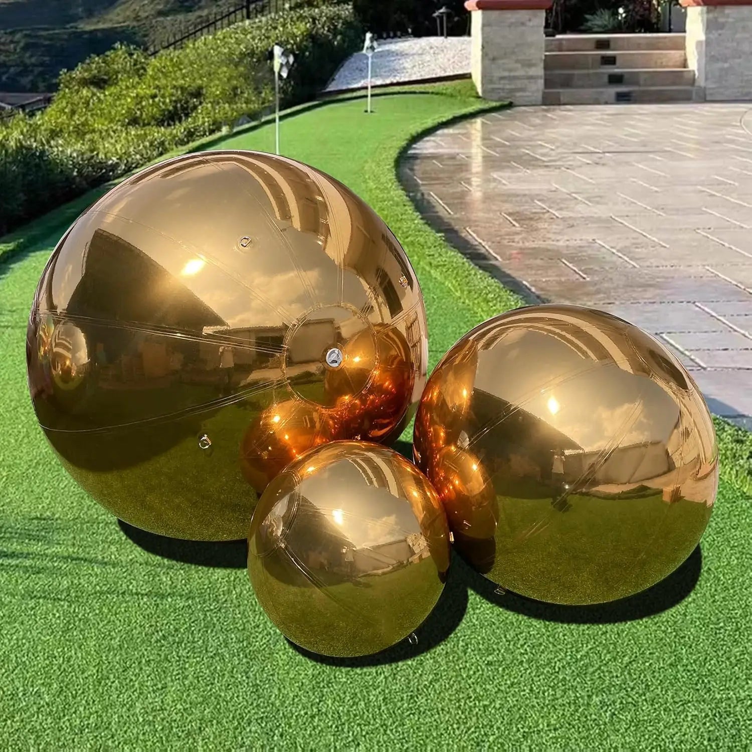 TianYi Tech Commercial Sealed Sphere Wholesale Inflatable Disco Green Silver Gold Large Giant Big Party Mirror Shiny Balls