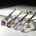 Crystal Spheres Wholesale Natural Crystal Pendulum Clear Brown Amethyst Citrine Pink Rose Quartz Fluorite Aventurine Pendant